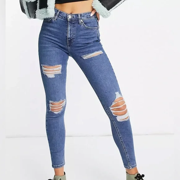 topshop jamie jeans mid blue